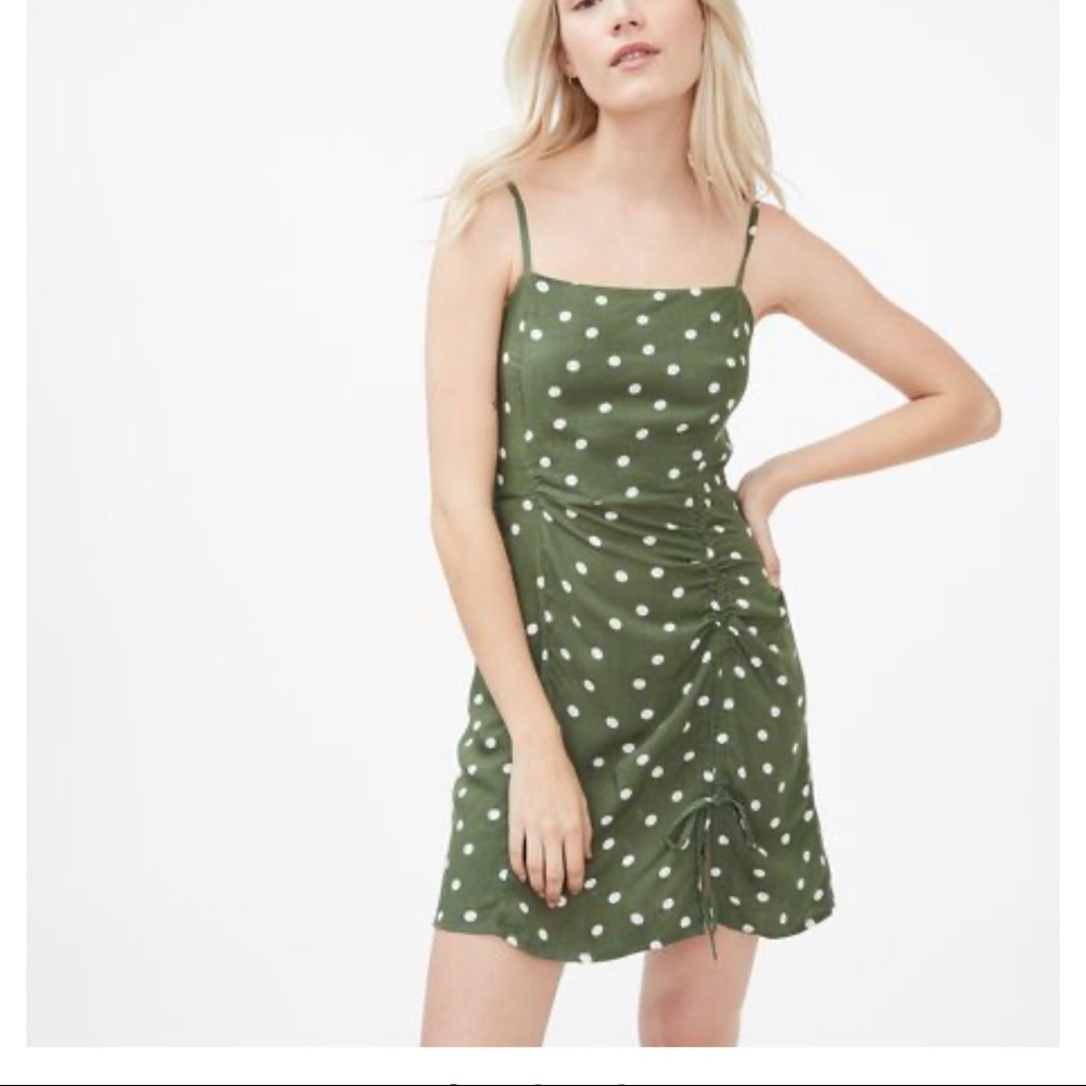 Square neck ruched mini dress